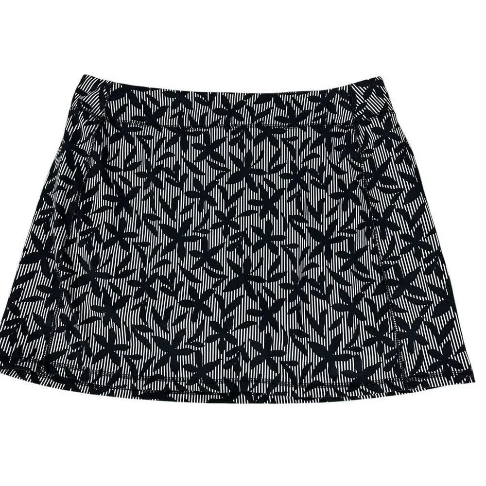 Lands End Black White Skort size Large